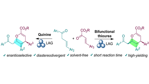 ChemSusChem's tweet photo. Organocatalytic Diastereodivergent Enantioselective Formal oxa-Diels-Alder Reaction of Unsaturated Ketones with Enoates Under Liquid-Assisted Grinding Conditions (adovan Sebesta and co-workers @RadovanSebesta @ComeniusUni) #CMTD_CSSC_Mechano https://t.co/zDIbEhkuwl https://t.co/z4Om3nGL2x