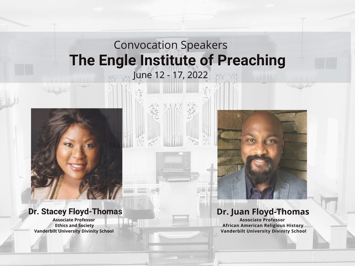 PrincetonConEd's tweet image. Dr. Stacey Floyd-Thomas and Dr. Juan Floyd-Thomas will be the Convocation speakers at this year's Engle Institute of Preaching presenting their lecture series, "Telling the Gospel Truth: Popular Culture, Political Theology, &amp;amp; Public Witness." Apply today! engle.ptsem.edu