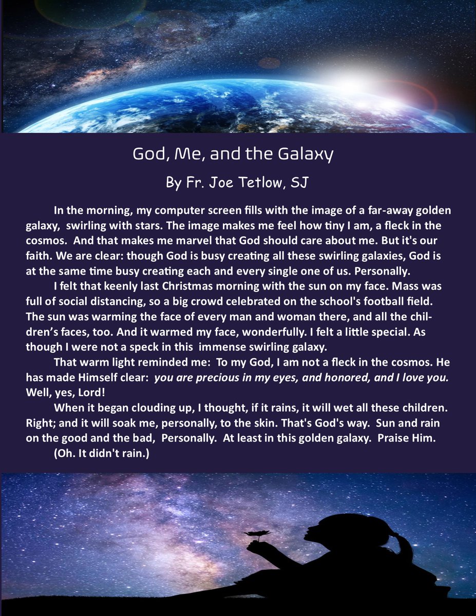 MontserratJRH's tweet photo. Read Fr. Joe Tetlow's newest blog post, "God, Me, and the Galaxy"!
#frjoe #montserrat #Jesuit #loved #precious #GalaxyS21FE https://t.co/luxXNXDuNg