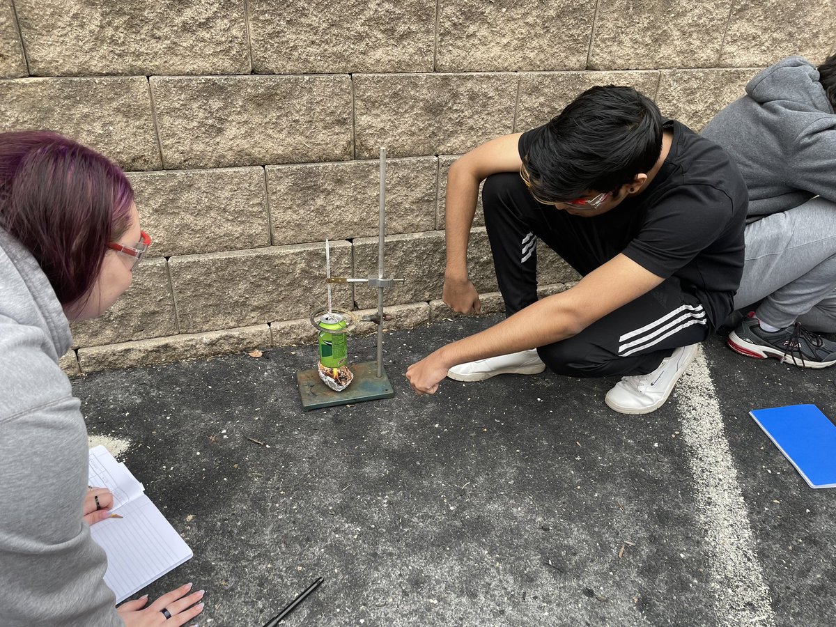 CV_AgSciences's tweet photo. We took our learning outside today to conduct a calorimetry experiment with various livestock feeds! Ms. @TaylorHalbleib did a great job of guiding #AnSci students through the safety, set-up, and calculations for this lab! 🔥🔥🔥#psuaged22 https://t.co/JwQDYksZo5