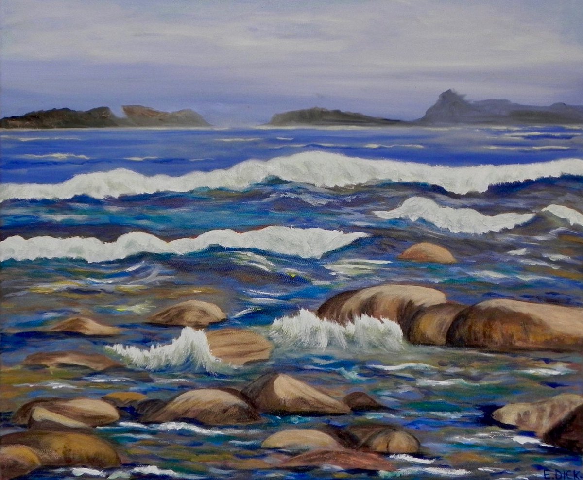edgereadinggame's tweet photo. I've just added Rocky Shore to my etsy shop. You have 6 days left to enter the health care worker contest. The contest winner will have a choice of all the paintings listed. For more information visit my website at https://t.co/Sp6IMntSpk https://t.co/x9p6RQ9rzS