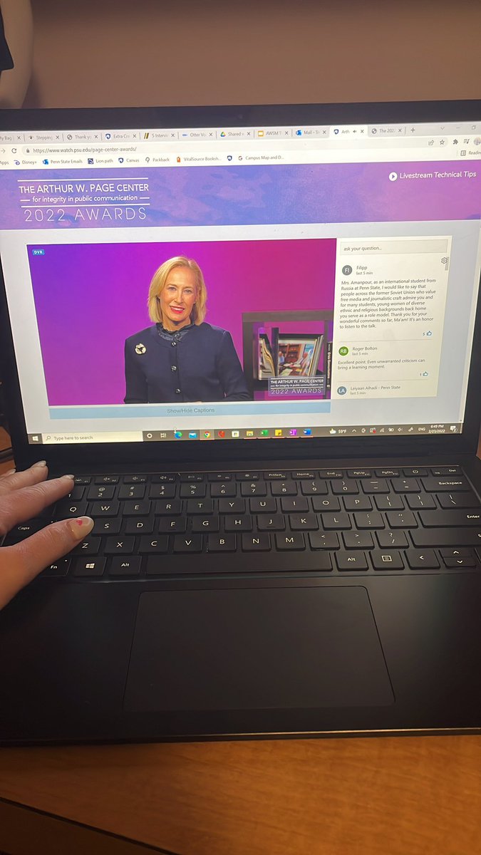 ectreacy's tweet photo. Watching the 2022 Page Center awards from PSU! #PageCenterAwards #comm260 https://t.co/k3ooI2i9B7