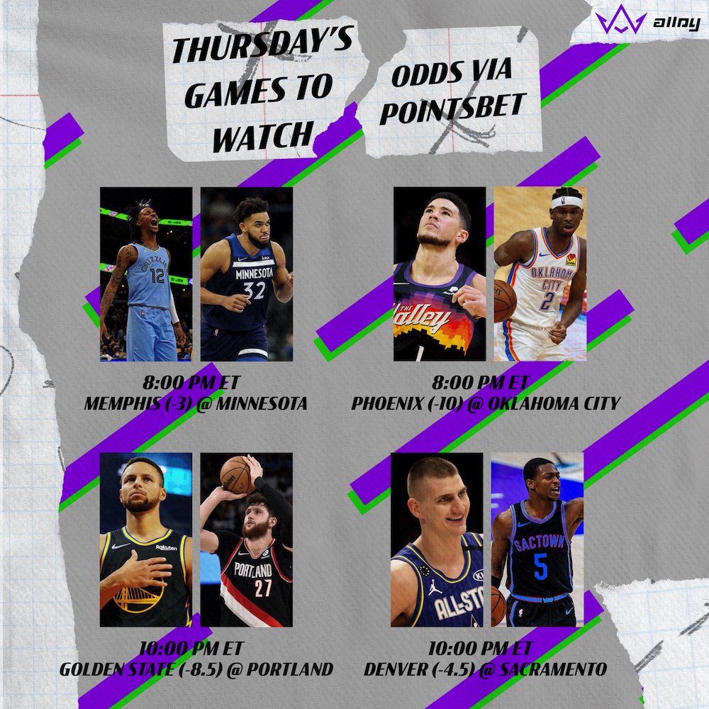 AlloySports's tweet photo. Don't worry @NBA fans... we are just 24 hours away from games again!

There are some great Western Conference games on tap tomorrow. Take a look at the lines from @PointsBetUSA 

#FansInCommand #BuildWinRepeat https://t.co/pm61hQJ4mr