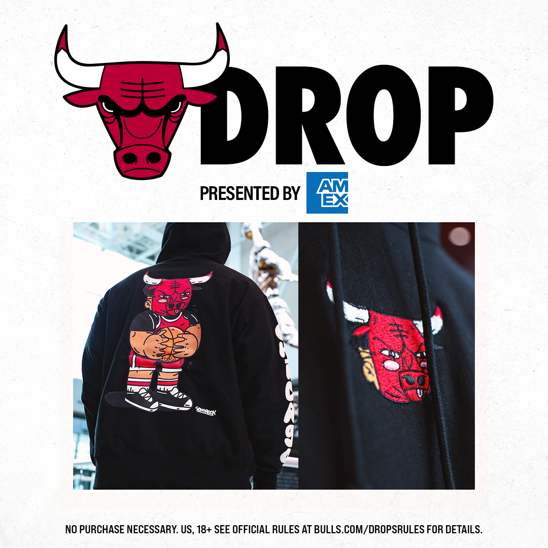 🚨 Drop is live!

Join the drop in the Bulls app for a chance to win this hoodie designed by <a href="/sentrock/">😇</a>, presented by <a href="/AmericanExpress/">American Express</a>.

📲 yi.nzc.am/06/d1uYo3