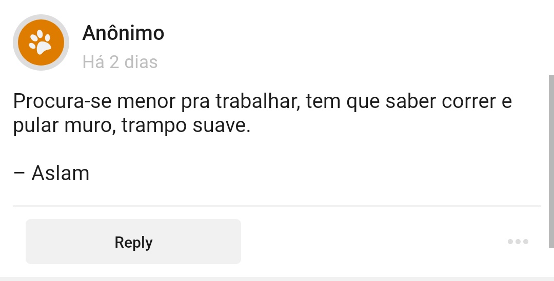 🚨 ATENÇÃO ANÚNCIO DE EMPREGO🚨

* O pagamento é um pastel e um caldo de cana. 

— 💌