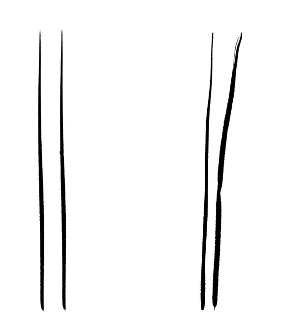 何を持って画力とするかは色々だけど自分的には平行線が安定して描けるか?だと思ってる 
