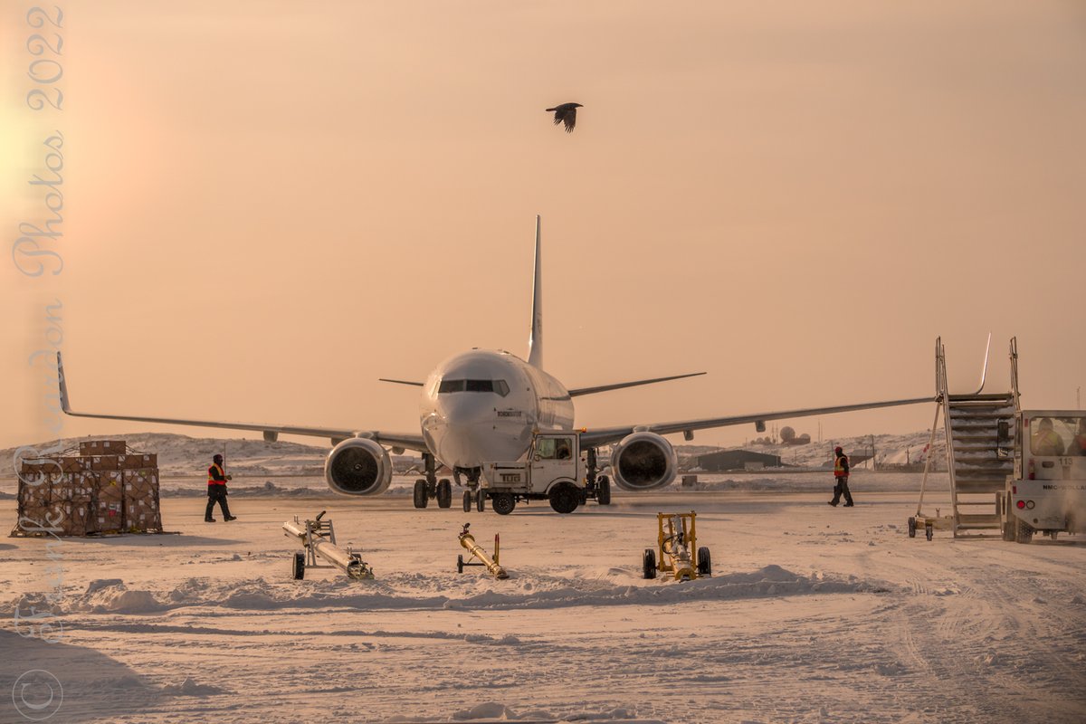 FrankReardon1's tweet photo. Spotted a Boeing 737-800(F) #B738 by @ChronoAviation flight #MBK900 in #Iqaluit #Nuanvut delivering cargo to @CanadianNorth FEB.23.2022 #YFBSpotters #CGVZB https://t.co/N1rLqpLx2p