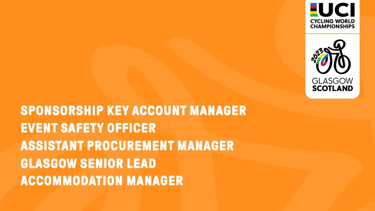 hautesavoie2027's tweet photo. 🆕 On the hunt for a new and exciting gig? 

Check out these exciting roles with the 2023 UCI #Cycling Worlds currently accepting applications! 🌈

Find all the details &amp; apply at https://t.co/zfLuTKF2mk

#Jobs #GlasgowJobs #CyclingJobs https://t.co/hWvPFYyOi5