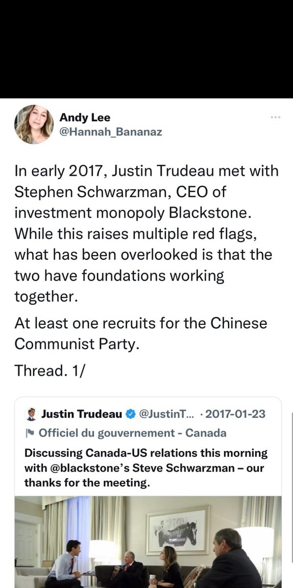 ShonnOborowsky's tweet image. This thread by our banned Andy Lee had over one million views. No other had the courage to report on it.

She linked Justin Trudeau and the Trudeau Foundation directly to the Chinese Communist Party.

@Twitter exiled her for doing what no one else was able to do.

#SaveAndy
