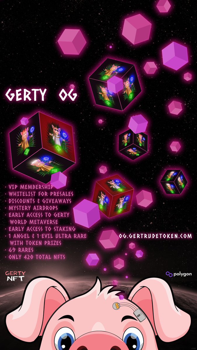 SpacePenguinaut's tweet photo. #GertyToken = 1000x gem! 🐷💎
Join Discord for more!
https://t.co/A0LyMovD1O
Get $GERTY tokens on #BSC
Get #GERTY Punks & OG #NFTs using #MATIC
Community-Driven #NFT #Metaverse
@GertyToken #crypto #memecoin #BSCGems #GertyWorld #altcoin #Polygon
https://t.co/hDPT1KxZiw https://t.co/n16MBlp5vt