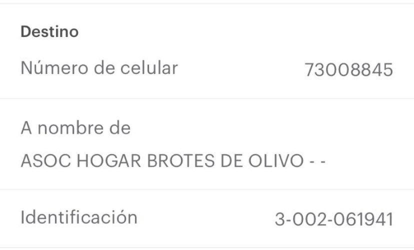 Aquí está el SINPE del Hogarcito, siéntanse en libertad de donar con tranquilidad porque tienen una administración impecable y pocos lugares merecen más SU APOYO que este. Los niños son el futuro, hay que protegerlos a toda costa.