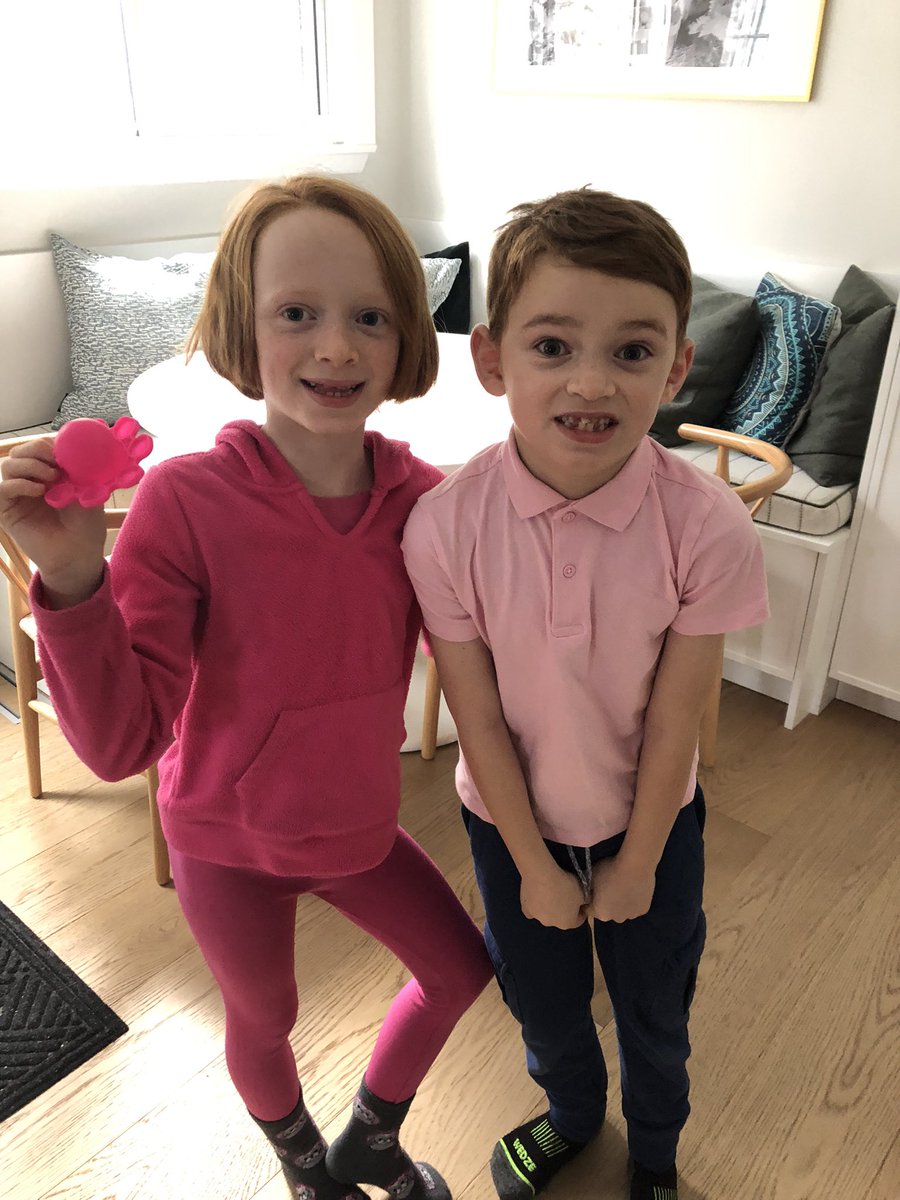 MichLackieAllen's tweet photo. My son didn’t want to wear pink today until I explained the purpose of #PinkShirtDay and what his friends would think when they saw him in pink today.  At that point he proudly put on a pink shirt, but still refused to smile for a picture #tcdsb #pride #RepresentationMatters https://t.co/tbhmDwPBgx