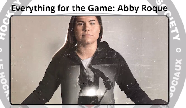 Jane-Finch @heroshockey girls and boys celebrated #WomenInHockey watching @nursey16 explain the importance of #ThePregnancyClause, Women's Olympic Team Pre-Game Warmup, and @abby_roque in #EverythingForTheGame.