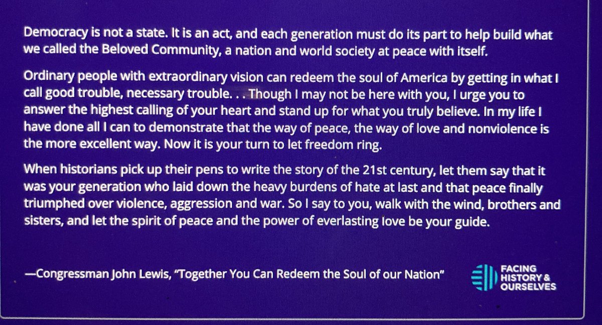 neary_ann's tweet image. Quote from John Lewis - learning with #FHonline