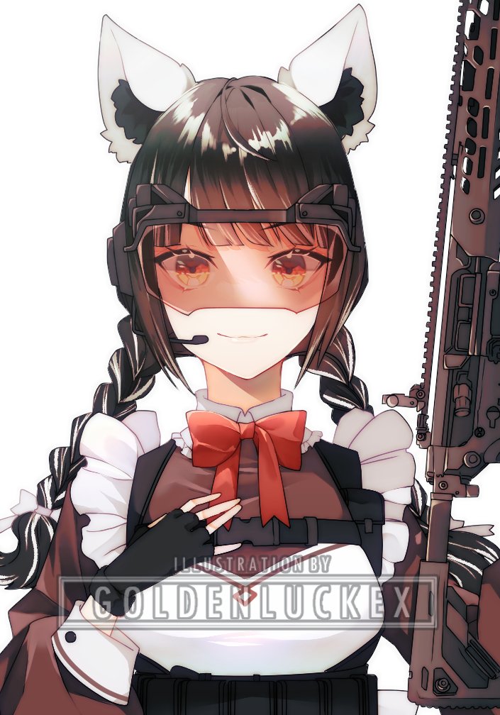goldenluckex's tweet photo. i designed a tactical maid out for @GSenpaisaurus^^
i don't get to draw modern weapons too often, so this was a very fun commission for me!! https://t.co/t9XCo99zrs