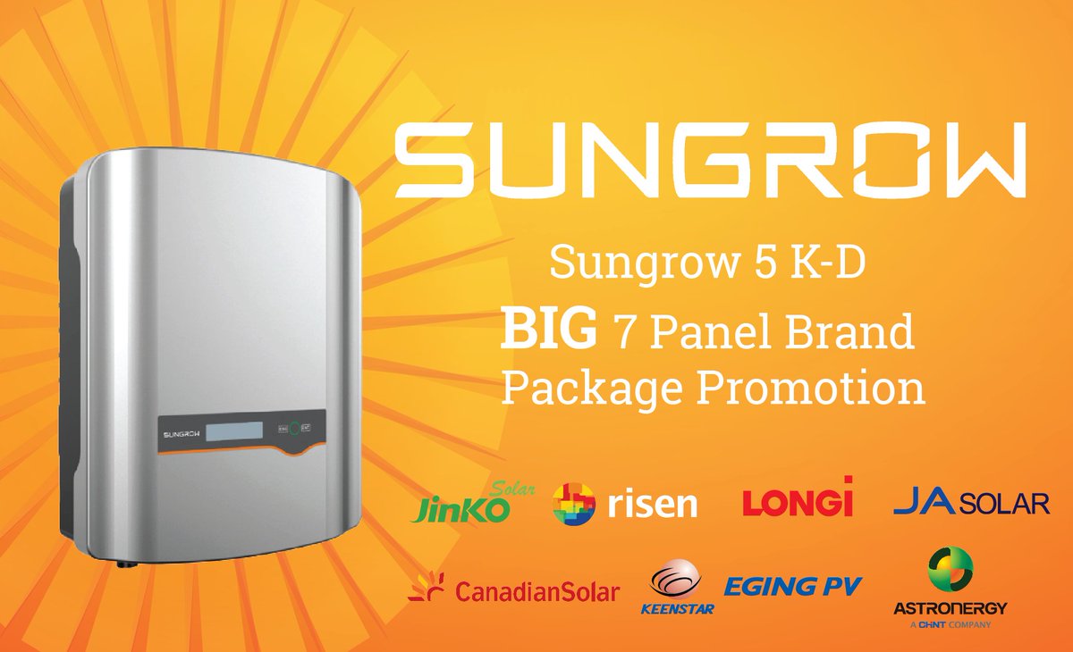 OneStop_wh's tweet photo. Pair a Sungrow 5K-D inverter with selected panels for great package prices! All Packages come with 1x SGR-Meter-S100 FREE OF CHARGE!

Contact your Account Manager Today or click the link for more info
https://t.co/4Qg9juETjM

#sungrow #solar #inverterpackage #OSW https://t.co/BndOihlOuL