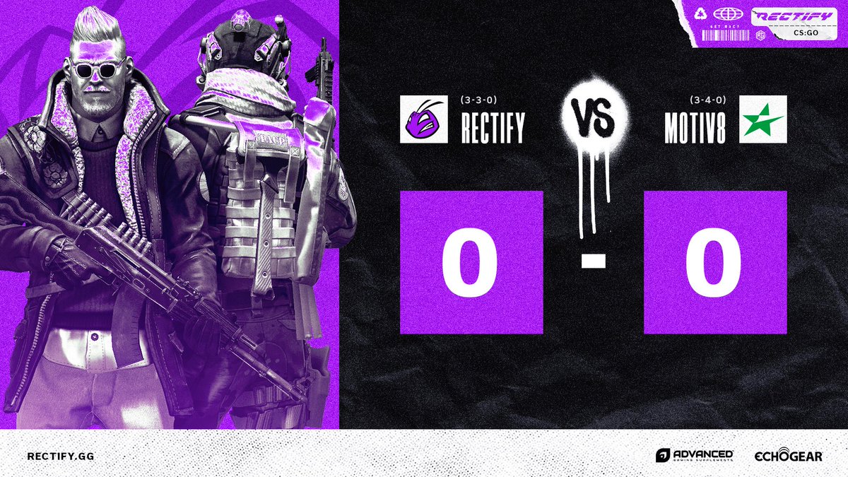 RectifyEsports's tweet photo. Tonight #RectifyCSGO look to make it a winning record as they go against 'Motiv8'

@Waddill_ 
@DJF_cs 
@GrizzCS 
@uwunou 
@mesamiduckCS 

It's time to shine! 

Match details - https://t.co/5oJABu8VmA

#GetRect https://t.co/c18a6iEaAc
