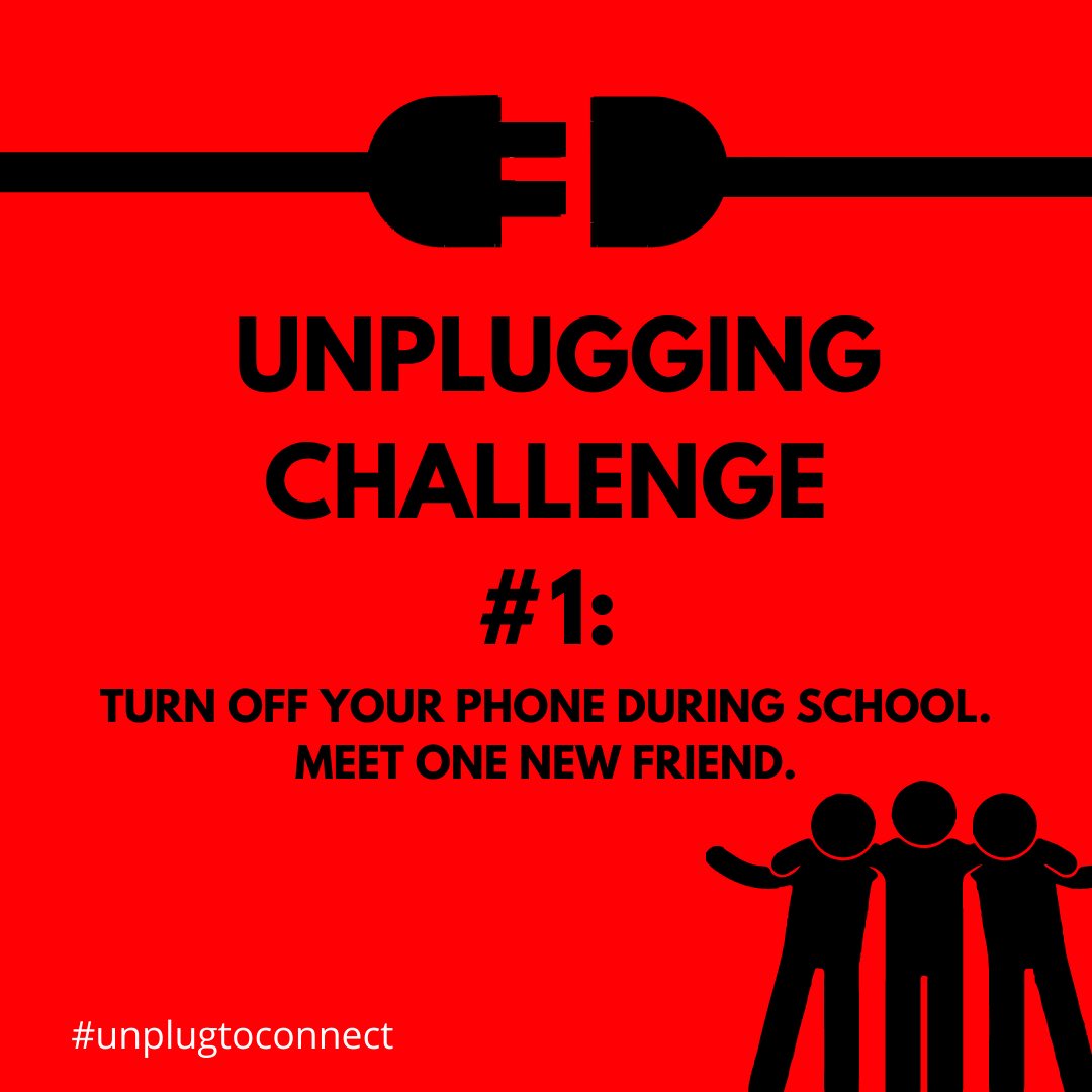 HopeSquads's tweet image. Our first #unplugtoconnect challenge is tomorrow! We invite you to turn off your phone during school and to meet one new person. Send us a video describing your experience, and you may be featured in our next post!