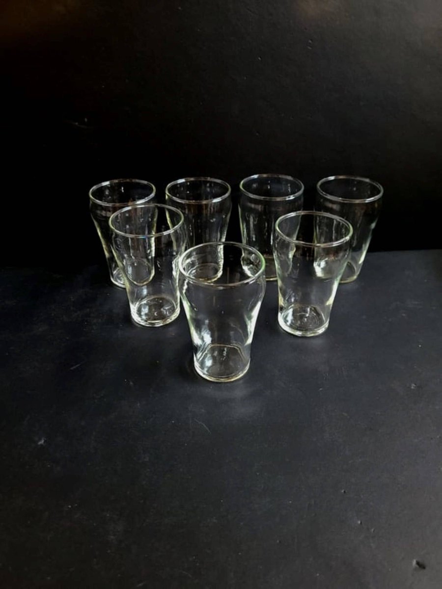 dkvintageandbeyond.etsy.com #etsy shop: Retro 6 oz. Juice Goblets Dominion Glass Set of 7 etsy.me/34YUcm6 #clear #glass #retrojuiceglasses #juiceglasses #dominionglass #canadaglassco #juicegoblets #setof7juice #colastyleglass