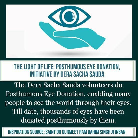 officialmsgfans's tweet photo. Eyes are the most important part through which we see this beautiful world.
To help those without vision &amp; bring brightness to their lives, thousands of Dera Sacha Sauda volunteers pledged to posthumous eye donation under the guidance of Saint Gurmeet Ram Rahim Ji.#GiftOfSight https://t.co/tIdrP35yjv