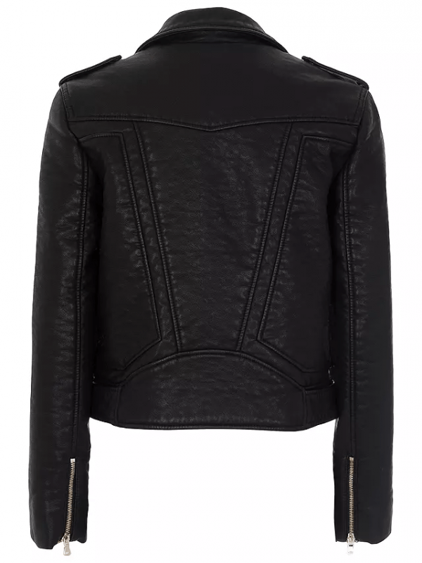 LEWKIN Relaxed Fit Faux Leather Jacket J24 - Black M/L