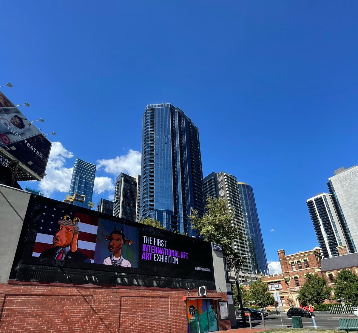 CryptoGOAT_NFT's tweet photo. Keep an eye out for Crypto GOATs around Melbourne this weekend 👀

#NFT #Crypto #Melbourne #Art https://t.co/tbFRw7FSYv
