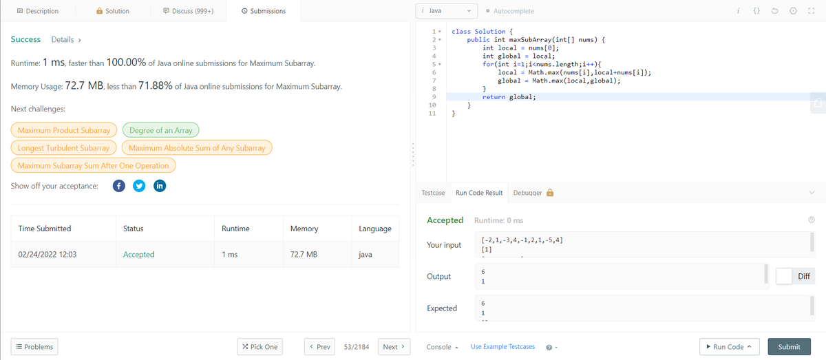 Rakshit2341997's tweet photo. Day 76 of #365daysofcode  with 
@scaler_official
Solved Leetcode Problem.
#scalerdiscord 
#scalerLearning 
#codewithscaler 
#codechallenge
#scaler_official https://t.co/gBp4x5EIT1