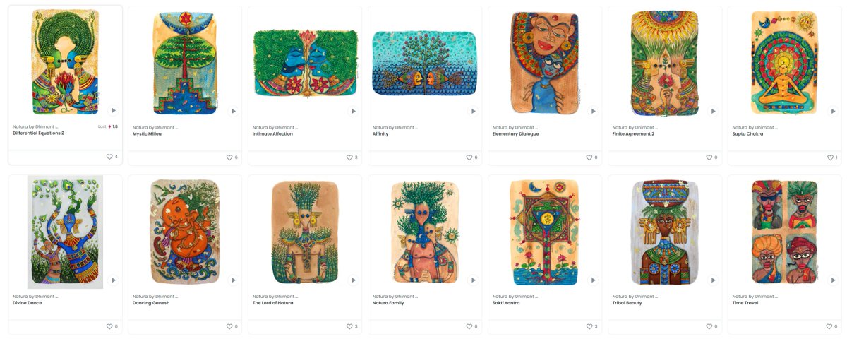 Love to see the #NATURA #NFT collection &amp; <a href="/metaseva/">Seva Love</a> family growing💜

Masterfully created animations based on physical paintings by <a href="/dhimantvyas/">Dhimant Vyas</a> are now minting live on natura.seva.love🌳

w/ 25% of proceeds donated to <a href="/JoinJara/">Jara</a> and a host of utility benefits for holders💎