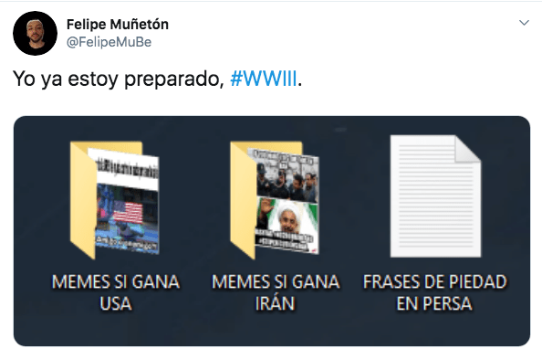 FredQuin97's tweet photo. y pensar que hace un año preparábamos memes ya para una #WWIII https://t.co/Ge2QlBr0bi