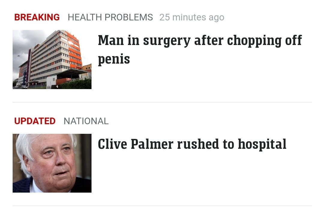 Please tell me these two news stories are connected. 

#ClivePalmer
