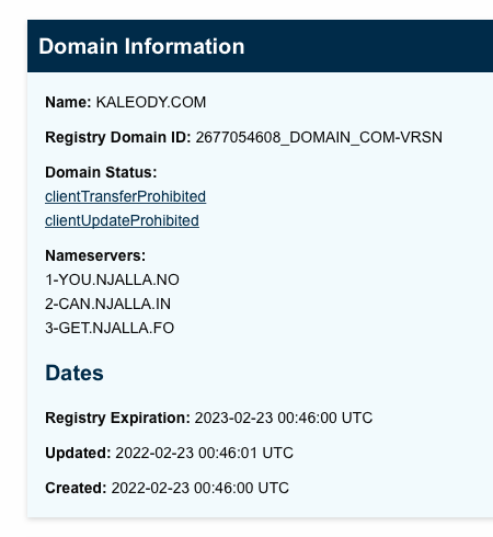 hacktibista's tweet photo. https://t.co/NHc5INPQag (which redirects to Marcos Jr's website) was registered just yesterday.

It also seems to be using Njalla, the self-proclaimed "world's most notorious privacy provider for domains." 😅 https://t.co/kIJ0cLrT8o