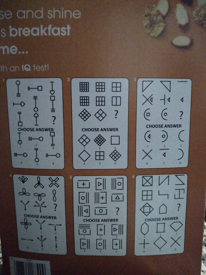My dad sent me this photo of the back of his Walmart cereal box…good puzzles to stump your kids!
(answers in follow up tweet)
#STEM #CriticalThinking