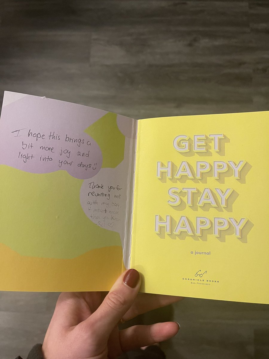 CaseyAngland's tweet photo. 2/2 …and then they give you a journal with a cute note to say thanks 🥰

(shoutout to the PALZ community for their help ✨) 

#wholesome 
#RandomActsOfKindness https://t.co/GZm0u5qUTy