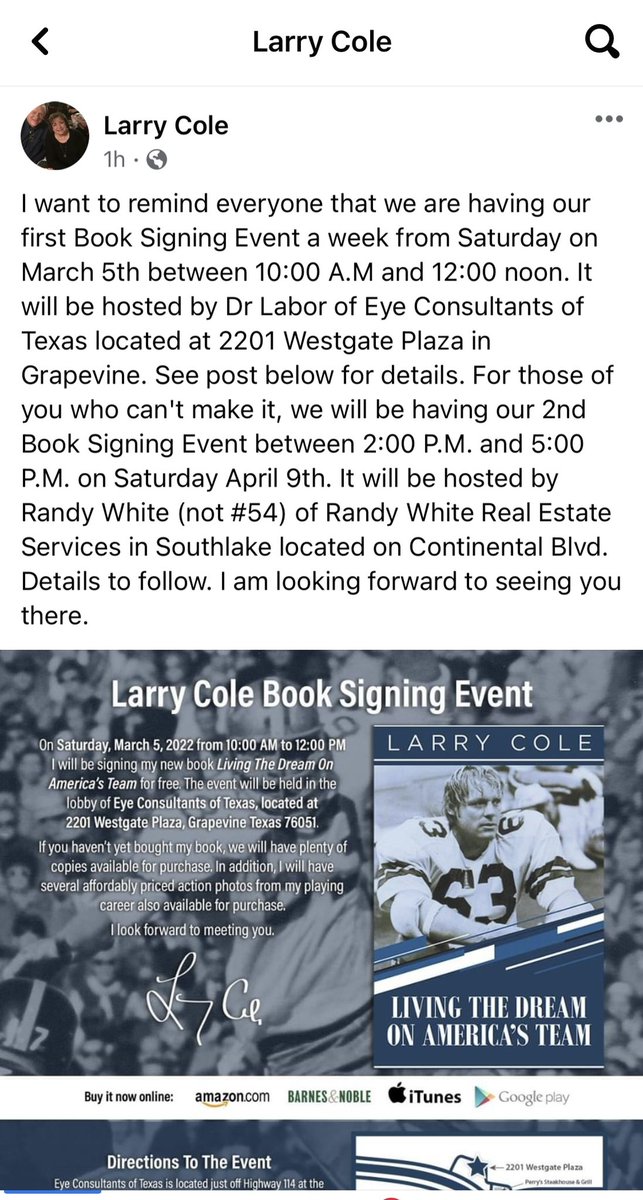 ward_freda's tweet photo. A must have for any Cowboy Fan! My friend Larry Cole has written about the early days! Plus he’s having book signing events! https://t.co/AGhDKiVURp