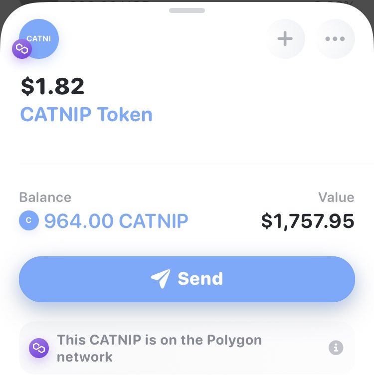 _notjp's tweet photo. Anyone aware of that thing? Just got an airdrop. (On polygon apparently). #catnip #catniptoken $catnip https://t.co/ks1kgYjAVk