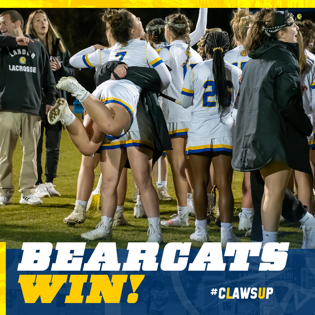 LanderAthletics's tweet photo. The comeback kids strike again as @LanderWLAX outscores #10 Limestone 4-1 in the fourth quarter to win 16-15! #cLawsUp https://t.co/lusrW3sA3y