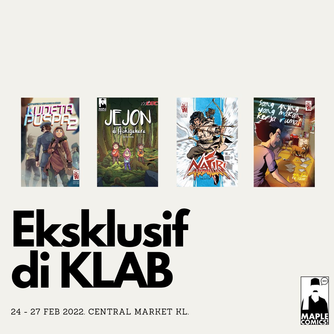 komikmaple's tweet photo. Dapatkan pakej Nori di KLAB bermula hari ini!
#nafiriabdullah #nafiri #kudetapuspa2 #sanganjingyangmakankerjarumah #komikmaple #maplecomics https://t.co/Vv0rassCYa