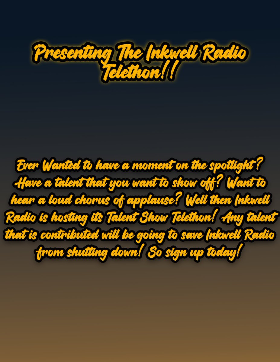 PremierJvalrie's tweet photo. Now Featuring the Inkwell Radio Talent Telethon! Featuring multiple OC's in the #CupheadFandom! 
#CupheadOC #CupheadOCEvent #TheCupheadShow https://t.co/eecntT8rcl