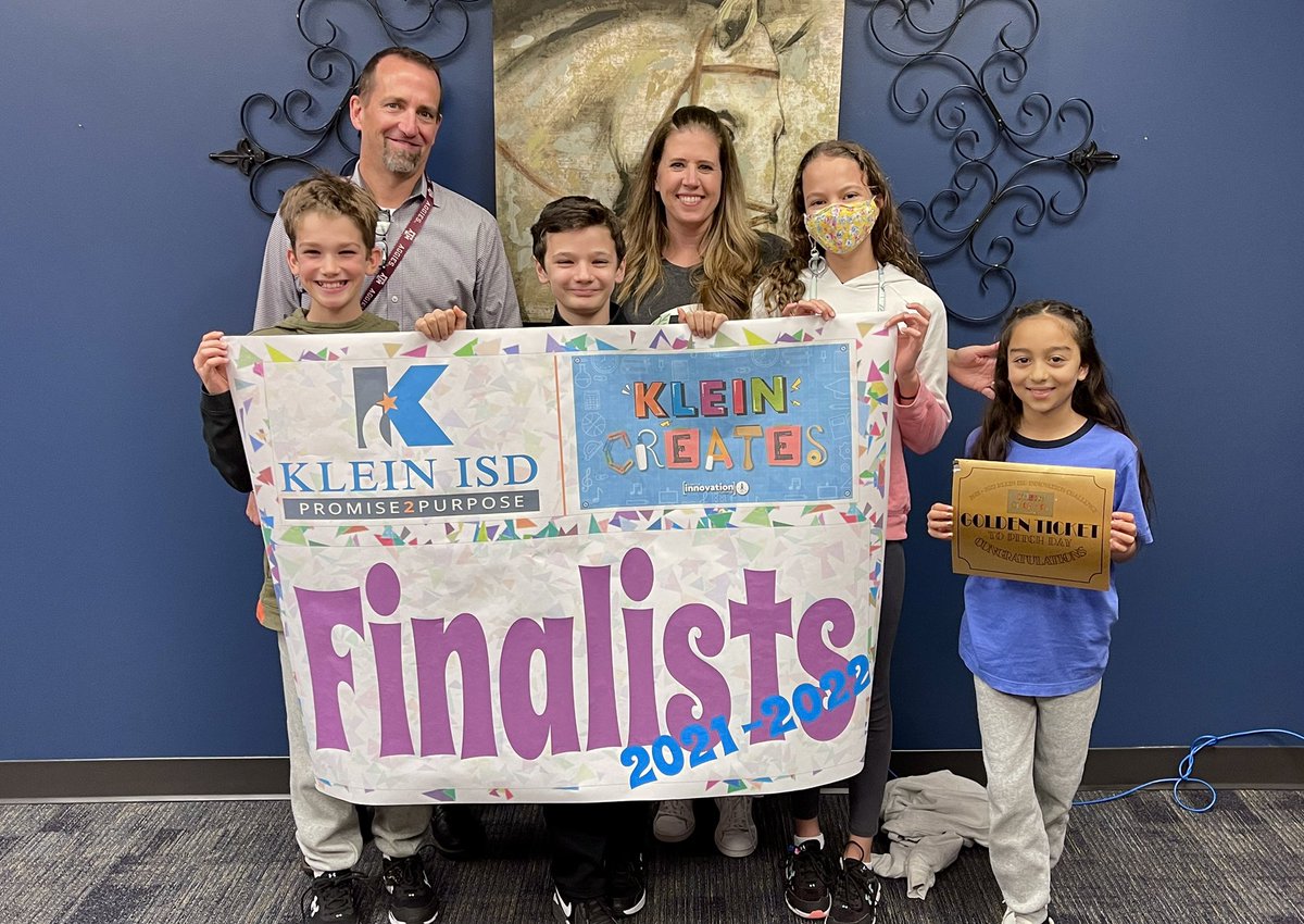 cwatson4_klein's tweet photo. I would be the first one to buy their product! They were 1 of 3 elementary aged teams to be selected to move on to the final round of this innovation challenge! Proud to be their sponsor. @HasslerKISD #kleincreates https://t.co/NUUMenuj8Y