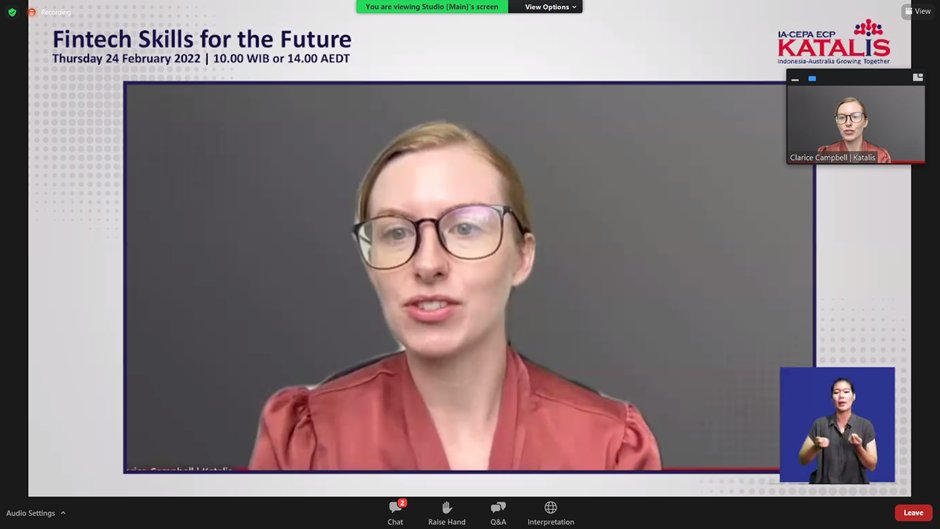 ISDialogue's tweet photo. Fintech Skills for the Future webinar by IA-CEPA ECP Katalis is live now! Join the session by tuning in to their youtube channel.

https://t.co/Kx6EXjTxq9 https://t.co/8O4JN79C5D