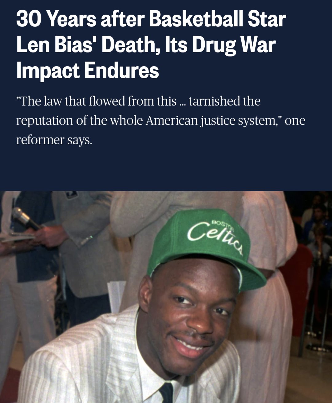 30 Years after Basketball Star Len Bias' Death, Its Drug War Impact Endures