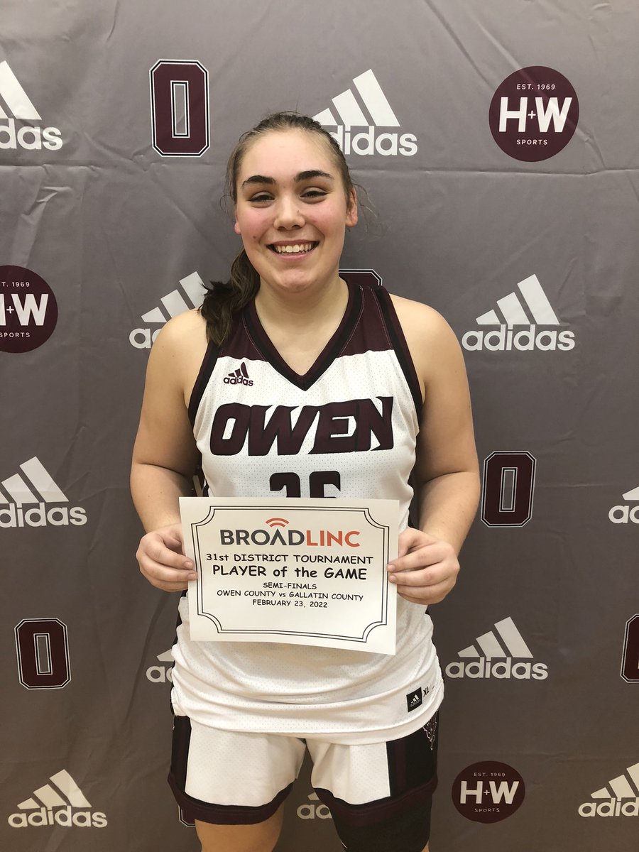 Congrats to Owen County SR Lexie Moore who was named the <a href="/getbroadlinc/">Broadlinc</a> Player of the Game tonight vs Gallatin County in the Semis of the 31st District Tournament.

She finished with a game high 18 pts. 

#BROADLINCpotg