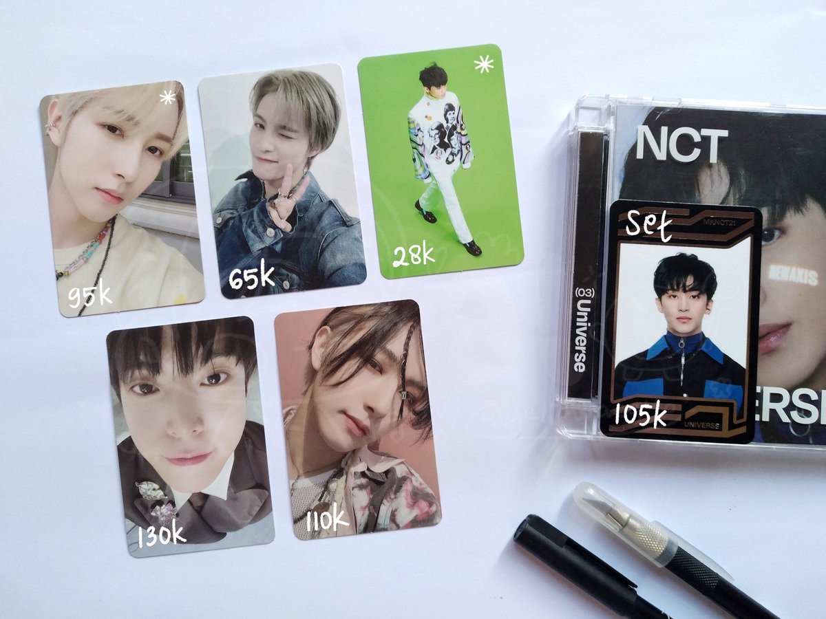[HELP RT/LIKE]

want to sell wts | looking for buyer lfb

pc :
🔸️renjun hello helfut*
🔸️renjun chilling hot sauce
🔸️doyoung classic favorite
🔸️yangyang jewel universe

detail? dm~

💸 in pict
🍊 freeong

🏠 jakarta, jkt, ina