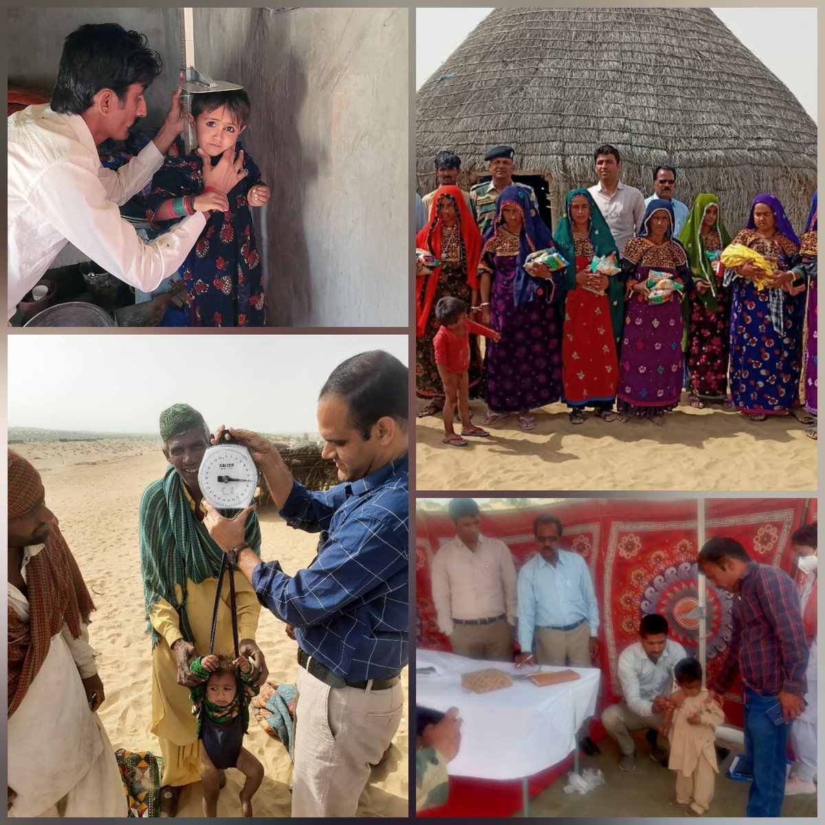 icds_dd's tweet photo. जैसलमेर, सुपोषित जैसाण अभियान के अंतर्गत बच्चों के पोषण स्तर की जांच करने के लिए सुदूर सीमावर्ती ग्रामपंचायत हरनाऊ में उपनिदेशक श्री सुभाष बिश्नोई के निर्देशानुसार ग्राम पंचायत के 5 अलग अलग स्थानों मुरार,करमावली,हरनाऊ, राबलाऊ में चिकित्साविभाग, बीएसएफ के सहयोग से शिविर आयोजित किए https://t.co/E3JKx7yubr