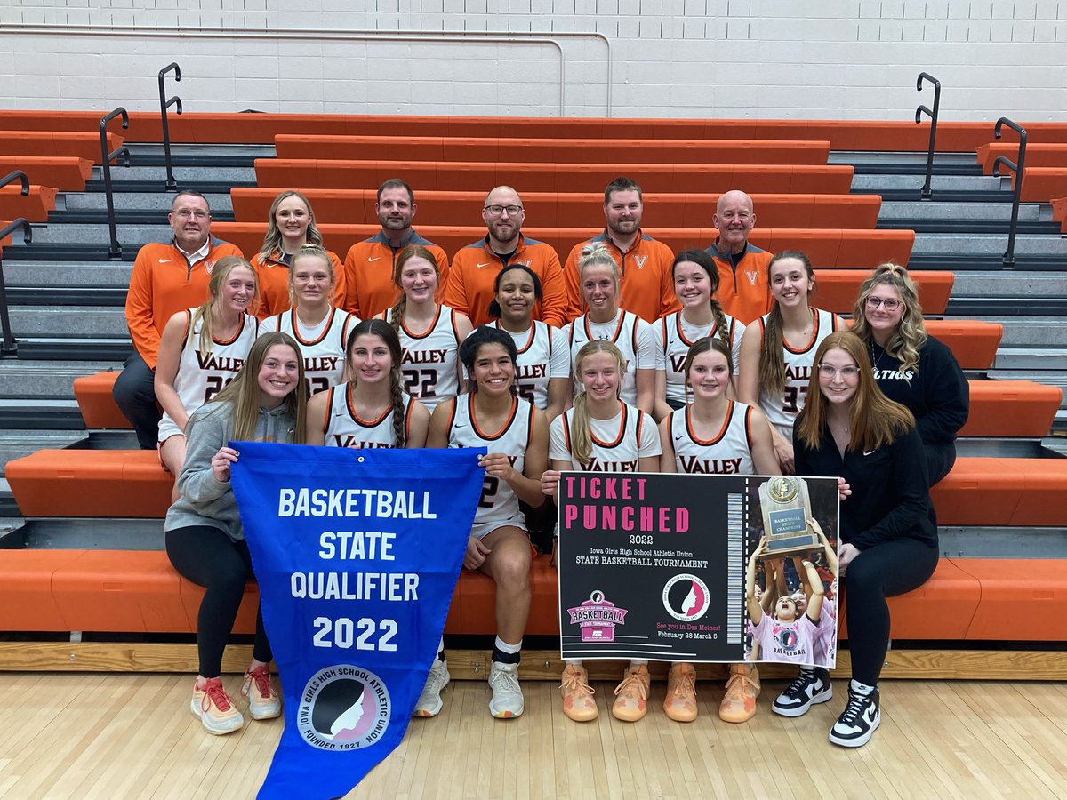ValleyGirlsBB's tweet photo. ON TO STATE!!! 🐯🏀🎟

Our Tigers defeat Iowa City West 50-30 to go to The Well! 

Meredith Rieker and Elise Jaeger led the way with 14 points each. Maddie Brown added a big 11. Great team effort by all! https://t.co/dPzGBIqm8a