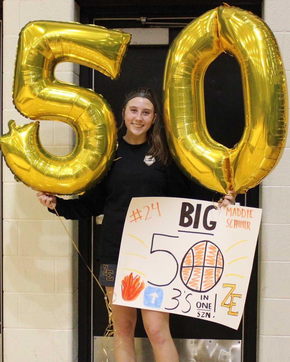 reneeschuur's tweet photo. It was fun to watch @maddie_schuur make her 50th three pointer of her senior season last night! Thankful for teammates, coaches, and friends who have encouraged her along the way! Next up, senior night on Friday. https://t.co/J6VOrKHLra