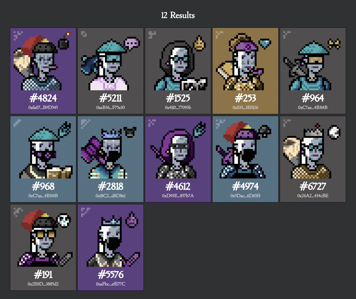 Lootpunkproject's tweet photo. 12 mighty Undeads have surfaced to defend their kingdoms! Where are the others? 🧟 @lootproject https://t.co/t069PzCmoN