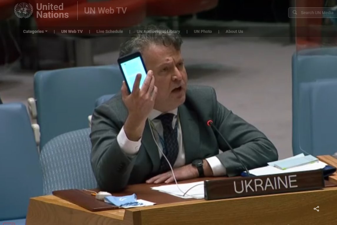 timesofindia's tweet photo. Russian President on record declared war...It's the responsibility of this body to stop this war. I call on everyone to stop the war. "Should I play the video of your president calling the war," Ukraine Representative to Russian Representative at UN emergency meeting (ANI) https://t.co/NfxmPvnVIi
