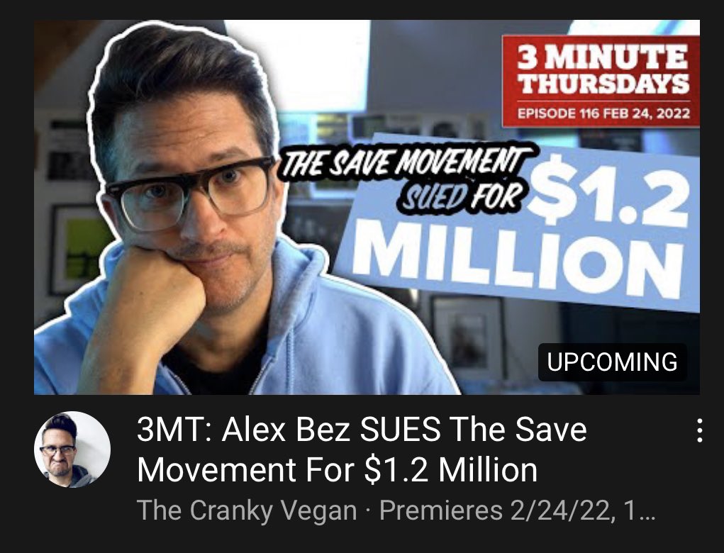 animalsavemvmt's tweet photo. Animal Save Movement is hitting back against $1.2 million defamation suit, for protecting women from harassment and abuse. 

Check out @_jakeconroy’s video premiering tomorrow, February 24th, at 12pm EST. Set a reminder: https://t.co/aFKbe5BQJe https://t.co/GLsOFqU8kT