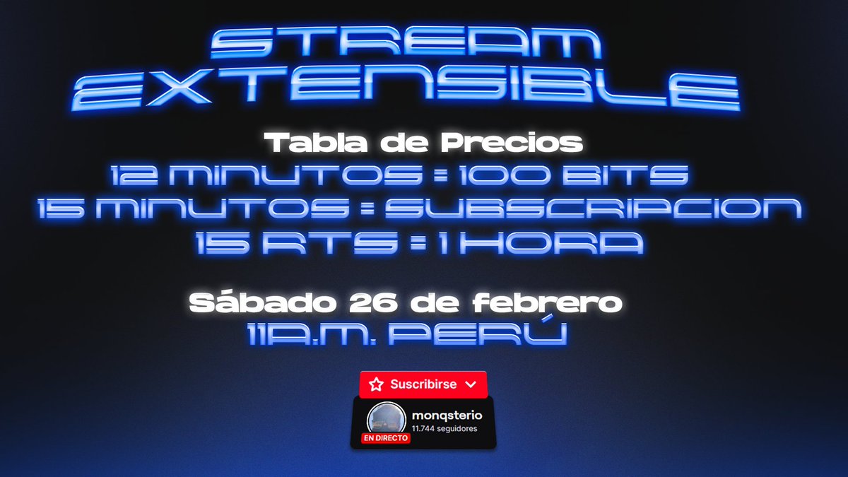 monqsterio's tweet photo. EXTENSIBLE AHORA SI INFINITO!  Los RTS seran la base del stream, tambien tendremos UHC Sterios con premio de 💸, el sorteo de la capa de Lunar tambien sera en este stream, los amo! https://t.co/9xLvqdS3mc